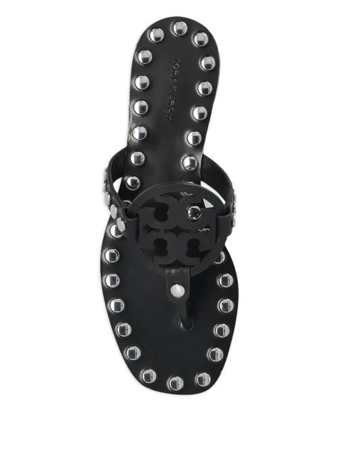 Tory Burch leather studded flat sandals - Black - zdjęcie produktu nr 2
