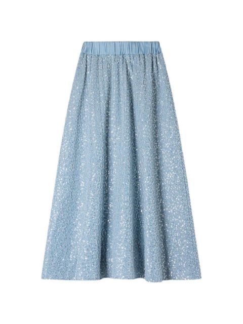 SANDRO maxi striped-pattern embellished skirt - Blue - zdjęcie produktu nr 1