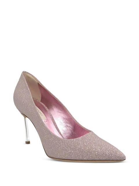 Casadei Blade glitter-effect pointed-toe heeled pumps - Pink - zdjęcie produktu nr 2