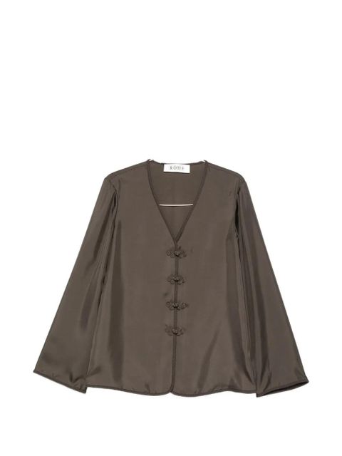 Róhe pankou-closure silk blouse - Brown - zdjęcie produktu nr 1