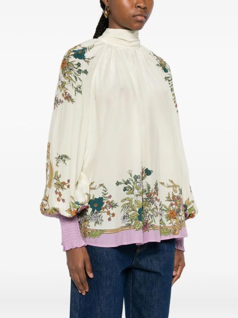 ALEMAIS floral-print high-neck blouse - White - zdjęcie produktu nr 2