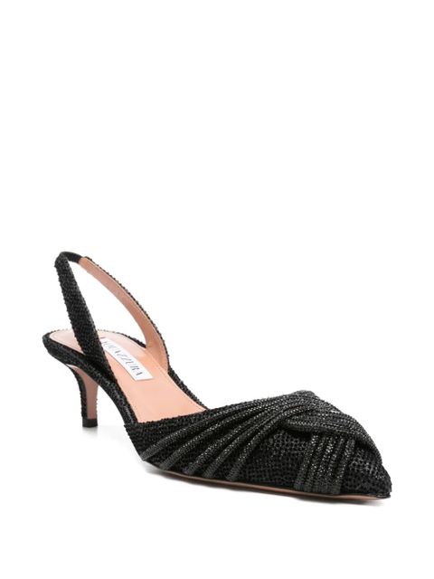 Aquazzura 60mm beaded slingback heeled pumps - Black - zdjęcie produktu nr 2