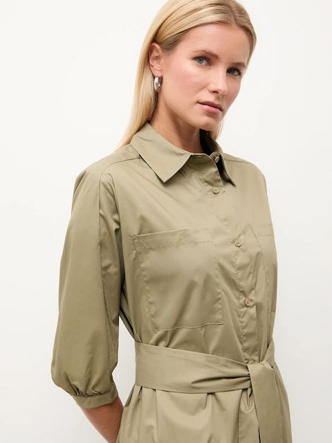 Answear.LAB sukienka bawełniana kolor zielony maxi prosta