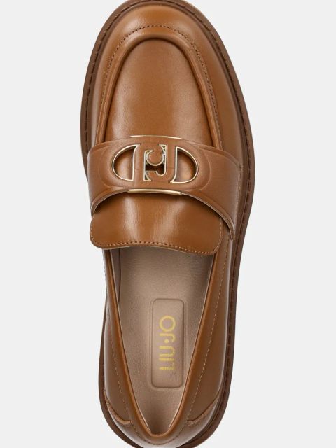 Liu Jo mokasyny skórzane CORA 12 damskie kolor brązowy na platformie SA5047P0102S1853