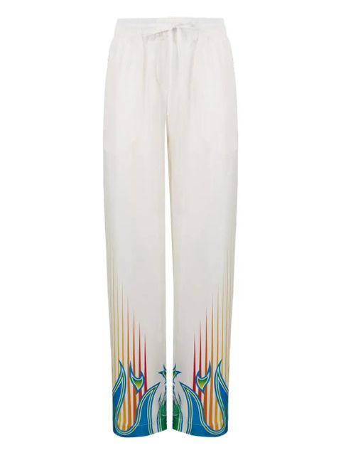 Casablanca twill print trousers - White - zdjęcie produktu nr 1