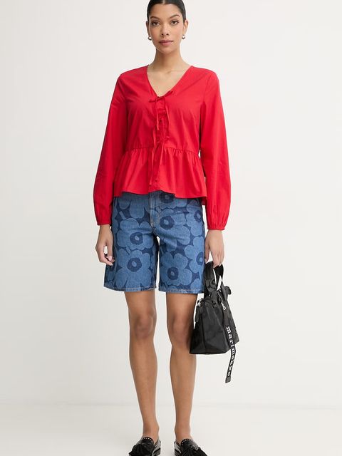 Marc O'Polo bluzka z falbanką damska bawełniana - zdjęcie produktu nr 1