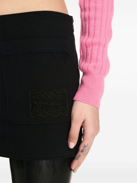 Off-White logo-embroidered mini skirt - Black