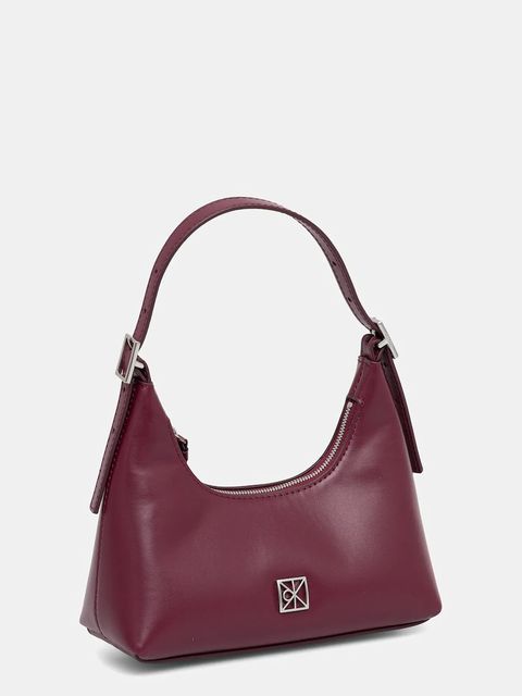 Calvin Klein torebka skórzana kolor bordowy LV04F3263G