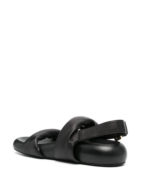 Marni logo-print leather sandals - Black