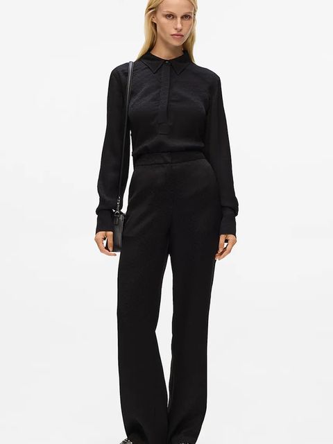 Karl Lagerfeld bluzka damska kolor czarny gładka A4W11012