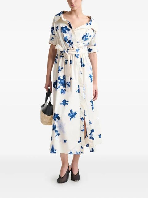Altuzarra Lydia floral-print belted dress - Neutrals