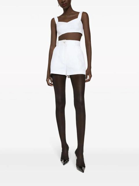 Dolce & Gabbana DG jacquard cropped top - White