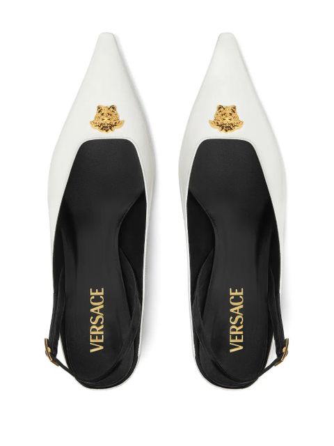 Versace 55mm Medusa leather pumps - White