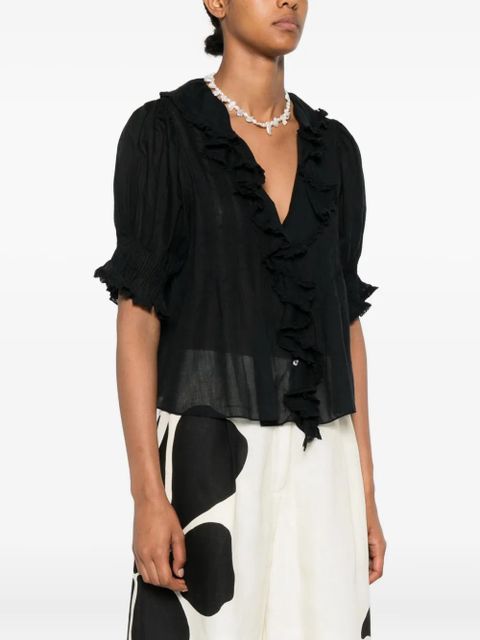 DÔEN Henri ruffled blouse - Black - zdjęcie produktu nr 2