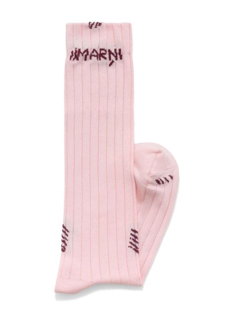 Marni logo-jacquard ribbed socks - Pink - zdjęcie produktu nr 2