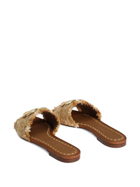 Dolce & Gabbana woven-raffia flat sandals - Neutrals