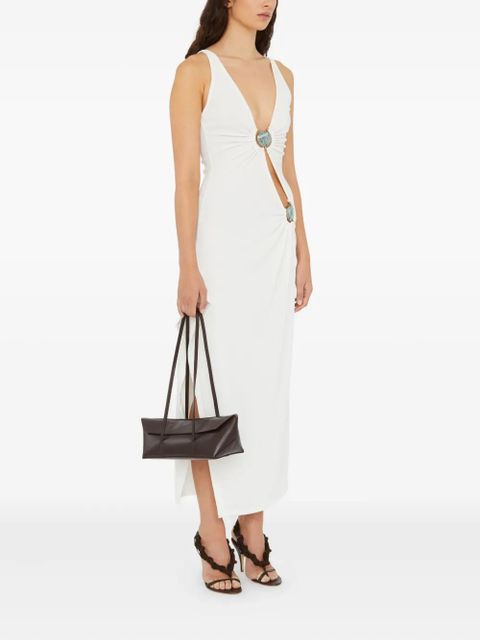 Christopher Esber stone cascade tank midi dress - White