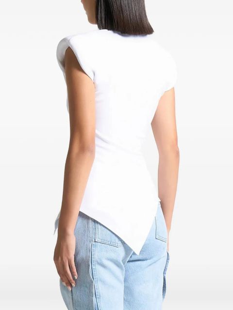 Manière De Voir wide-shoulder ruched-waist top - White