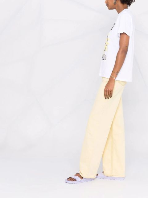 GANNI Magny wide-leg jeans - Yellow