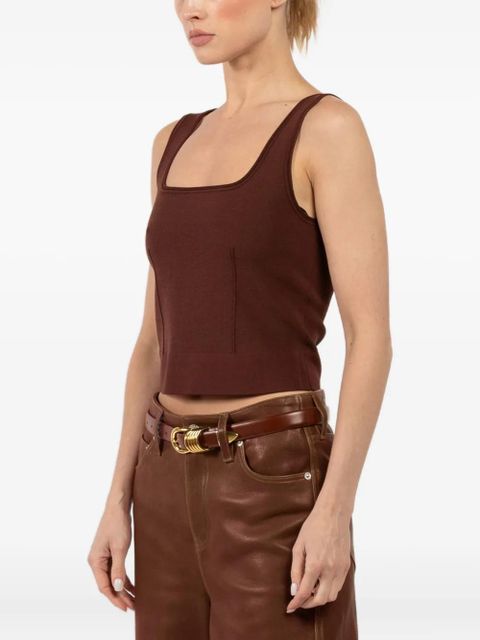 Simkhai Uri square-neck ribbed top - Brown