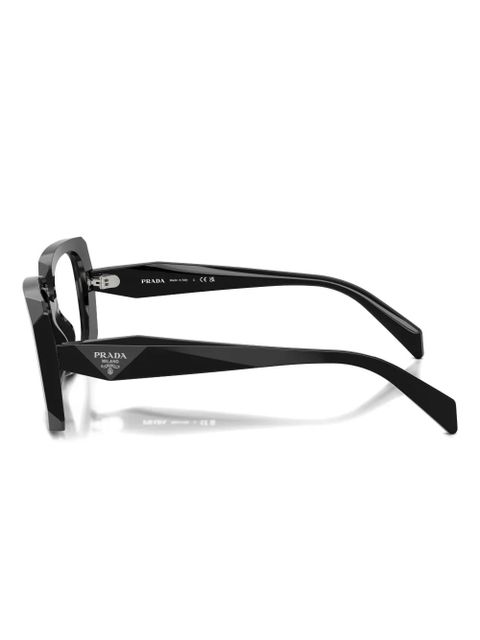 Prada Eyewear geometric-frame glasses - Black