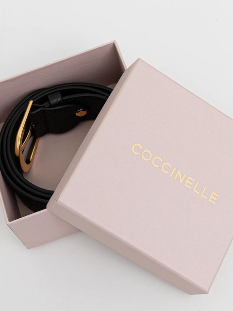 Coccinelle pasek skórzany ERIKA damski kolor czarny E3.TOP.11.07.01