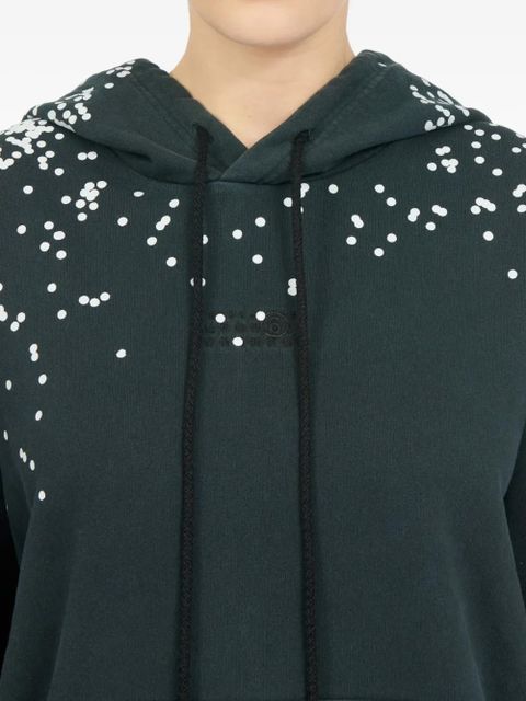MM6 Maison Margiela speckled-print hoodie - Green