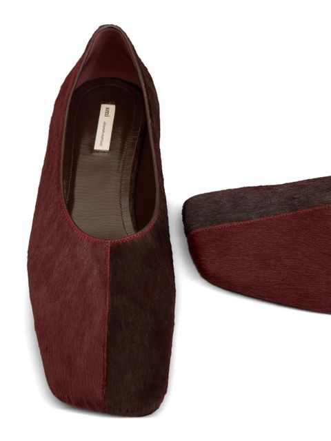 AMI Paris two-tone leather ballet flats - Red