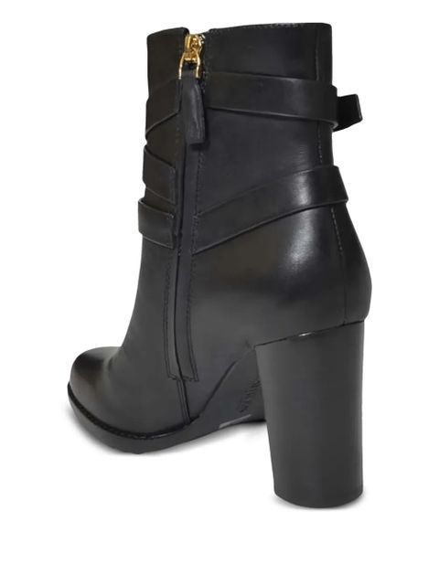 Lauren Ralph Lauren 83mm buckle-strap leather boots - Black