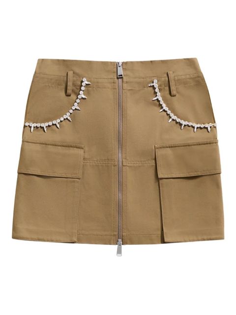 AREA crystal-embellished mini skirt - Neutrals - zdjęcie produktu nr 1