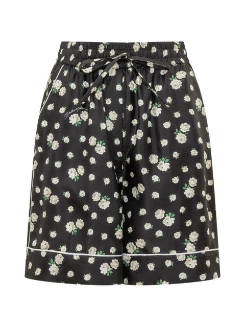 Dolce & Gabbana floral-print silk shorts - Black - zdjęcie produktu nr 1