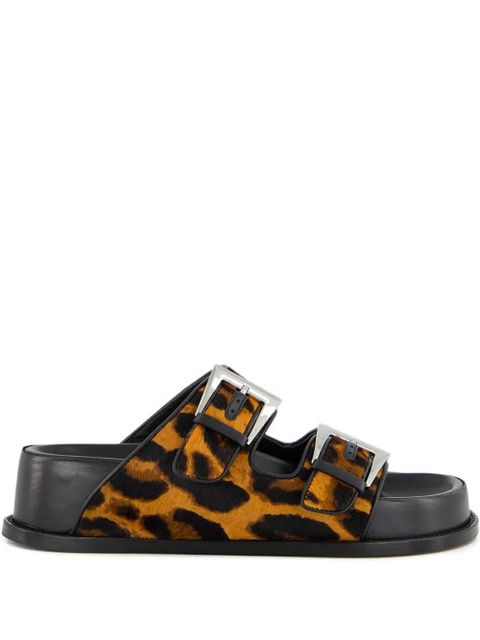 Paris Texas leopard-print flat sandals - Brown - zdjęcie produktu nr 1