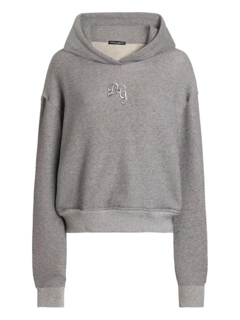 Dolce & Gabbana logo-embroidered hoodie - Grey - zdjęcie produktu nr 1
