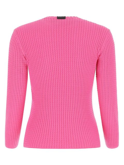 Balenciaga round-neck waffle-knit jumper - Pink