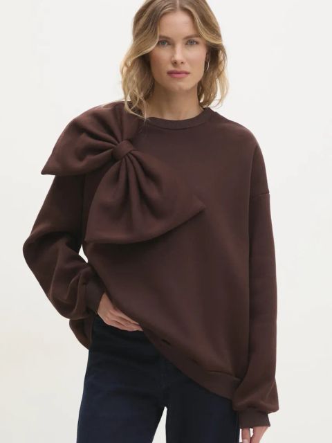 Answear.LAB bluza damska kolor brązowy gładka