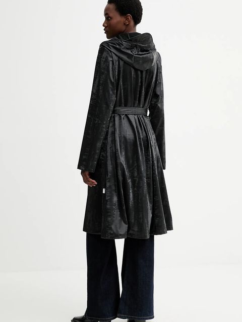 Rains kurtka 12040 A-Line Longer W Jacket kolor czarny przejściowa 12040