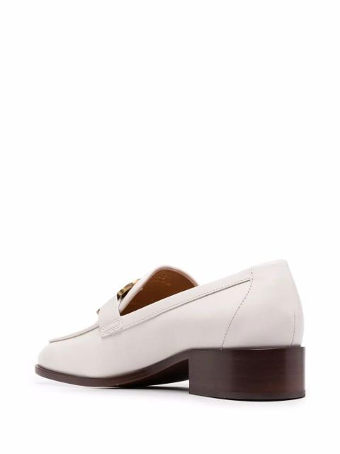 Tod's logo-plaque leather loafers - Neutrals