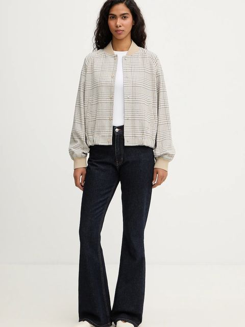 Marc O'Polo kurtka bomber kolor beżowy przejściowa oversize 5000007540