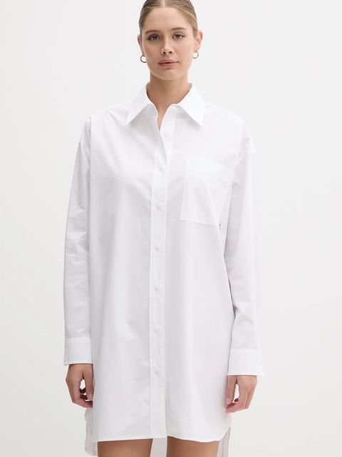 Calvin Klein Jeans sukienka bawełniana kolor biały mini oversize LV047C022G - zdjęcie produktu nr 1