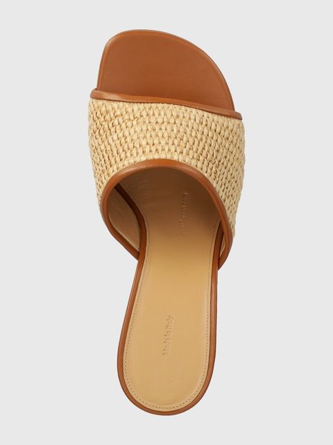 JW Anderson klapki Raffia Sandal damskie kolor beżowy na słupku ANW42230A