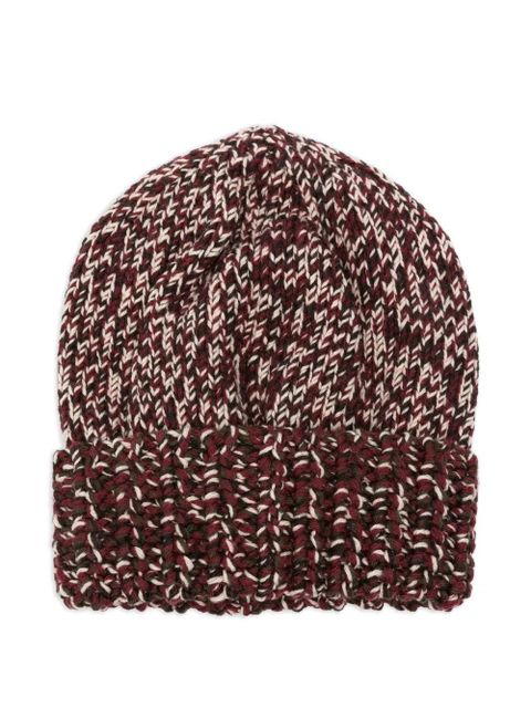 Moncler cable-knit logo-detail beanie - Red - zdjęcie produktu nr 2