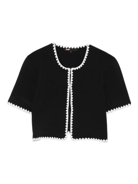 Maje scalloped-trim jacket - Black - zdjęcie produktu nr 1