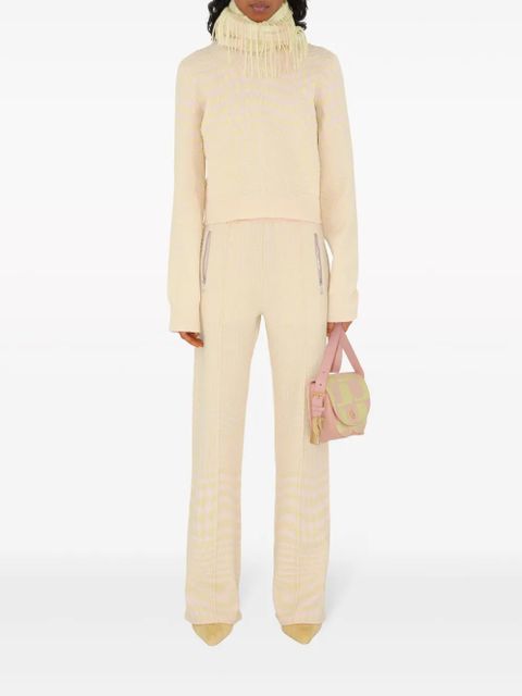 Burberry houndstooth-jacquard wool-blend trousers - Neutrals - zdjęcie produktu nr 2