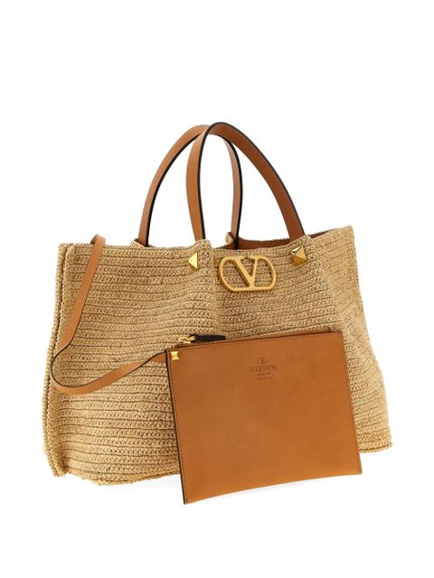 Valentino Garavani VLogo Signature stud-embellished tote bag - Neutrals - zdjęcie produktu nr 2