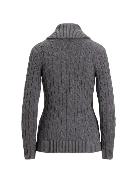 Lauren Ralph Lauren cable-knit buckled cardigan - Grey - zdjęcie produktu nr 2