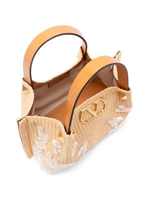 Valentino Garavani floral-embellished tote bag - Neutrals