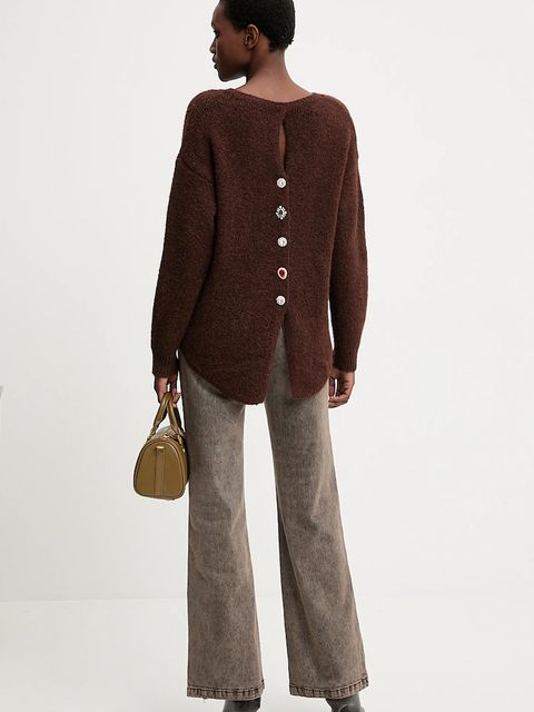 Answear.LAB sweter z wełną damski kolor brązowy - zdjęcie produktu nr 1