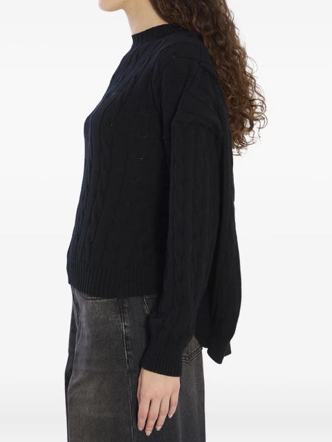 Balenciaga cable-knit logo sweater - Black