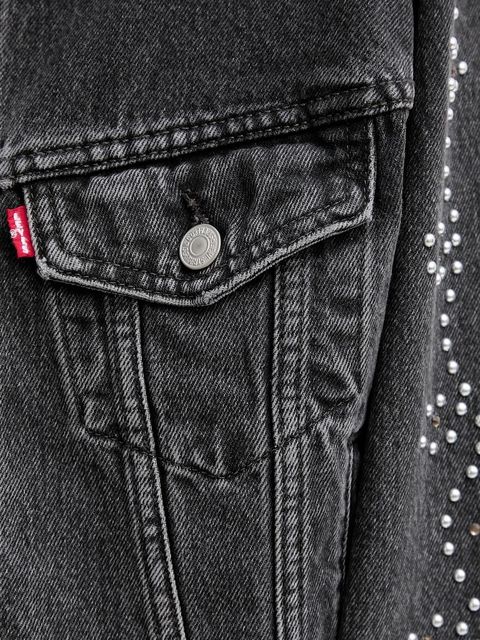 Levi's kurtka jeansowa kolor szary przejściowa oversize A9456