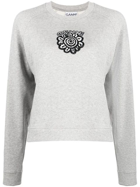 GANNI logo-print cotton sweatshirt - Grey - zdjęcie produktu nr 1